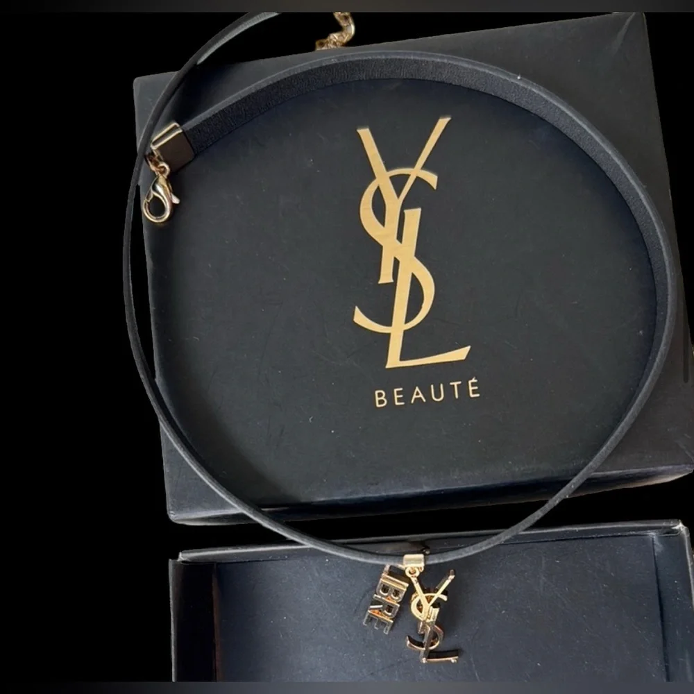 NEW in Box Yves Saint Laurent VIP Black and Gold Women's Vegan Leather Bracelet - Picture 3 of 9